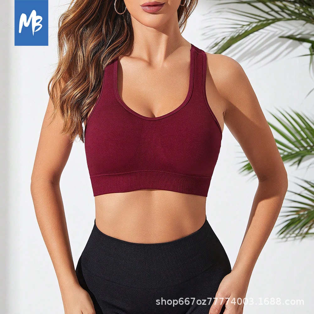 Shock-Absorbing Push-Up Sports Bra for Women with a Slimming Fit