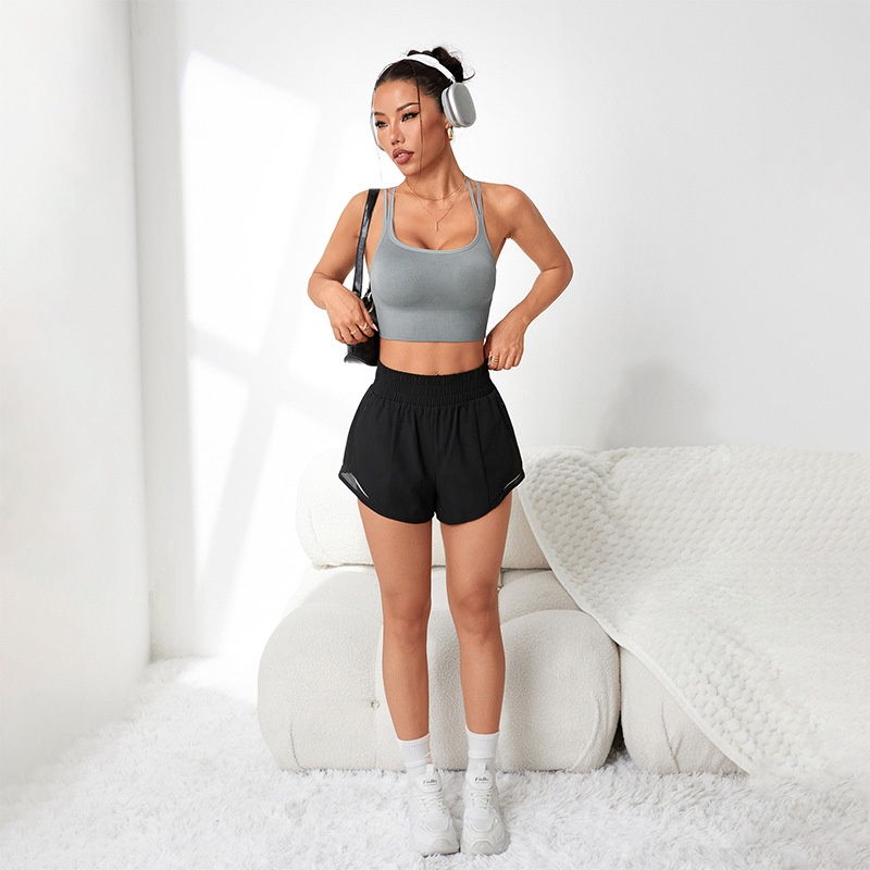 Sujetador de yoga push-up acolchado y reductor para mujer con soporte transpirable para el ejercicio.