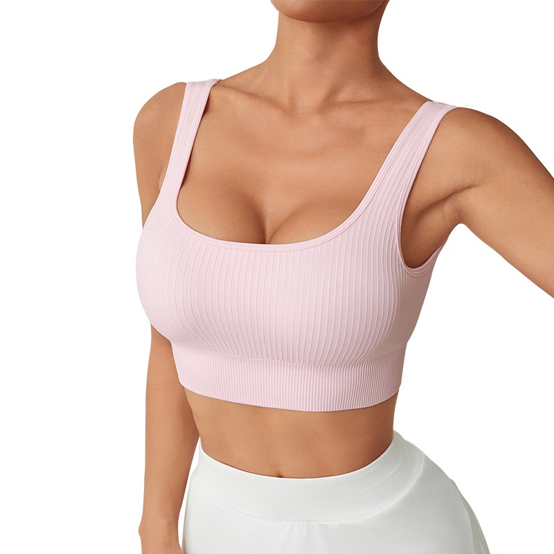 Shock-Absorbing Backless Sports Bra for Women with Slimming Push-Up Fit