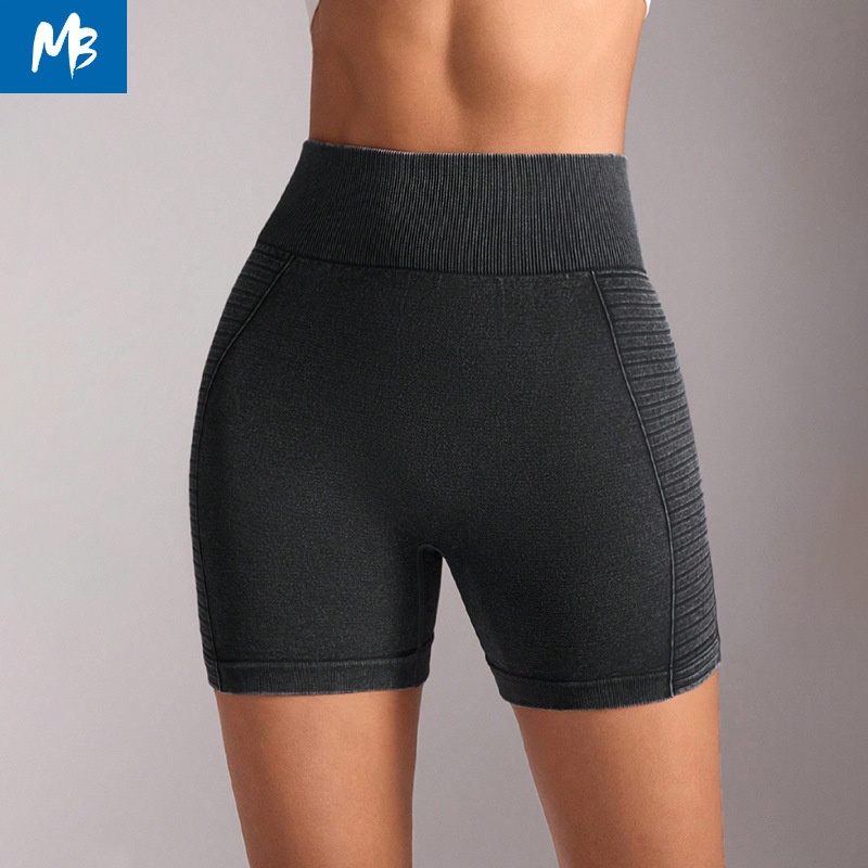 Pantalones cortos de yoga de talle alto con corte en forma de S que estiliza la figura para mujer.
