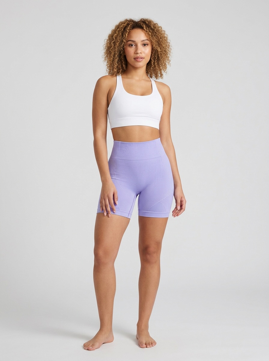 Yoga shorts met hoge taille en afslankende werking voor dames, met een sneldrogende pasvorm.