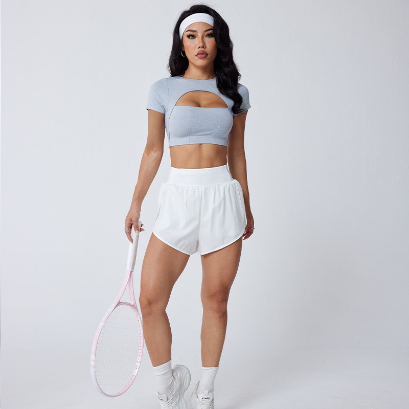 Slimming Sexy Backless Quick-Dry Sports T-Shirt for Women with Shock-Absorbing Support