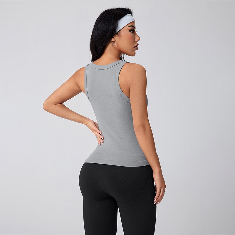 Shock-Absorbing Slimming Yoga Vest for Women with Fixed Cups and Fit