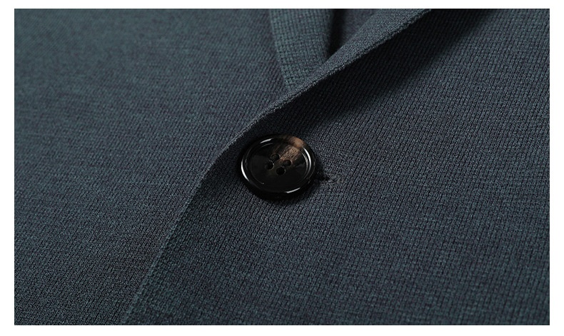 Men's Knit Blazer Lapel Two-Button Cardigan Jacket