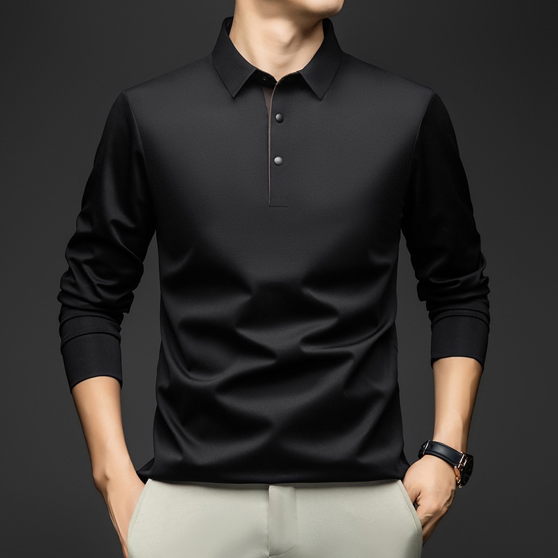 Men's Long-Sleeve Collared Polo Shirt