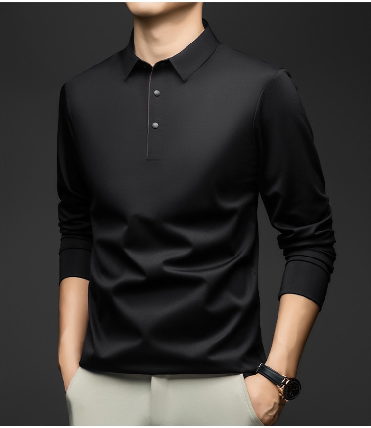 Men's Long-Sleeve Collared Polo Shirt