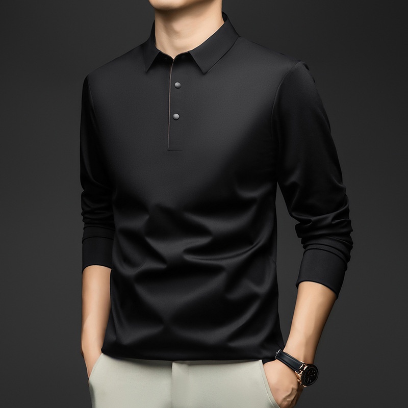 Men's Long-Sleeve Collared Polo Shirt