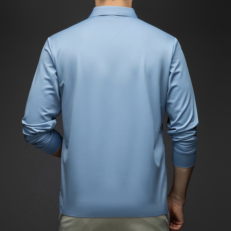 Men's Long-Sleeve Collared Polo Shirt