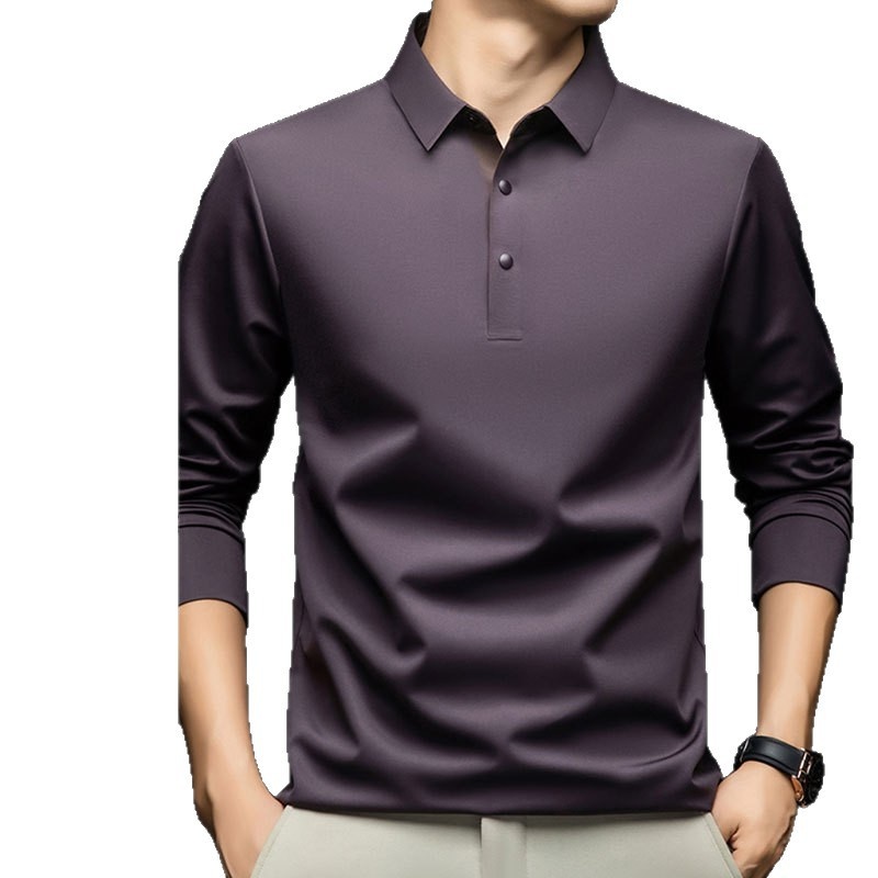 Men's Long-Sleeve Collared Polo Shirt