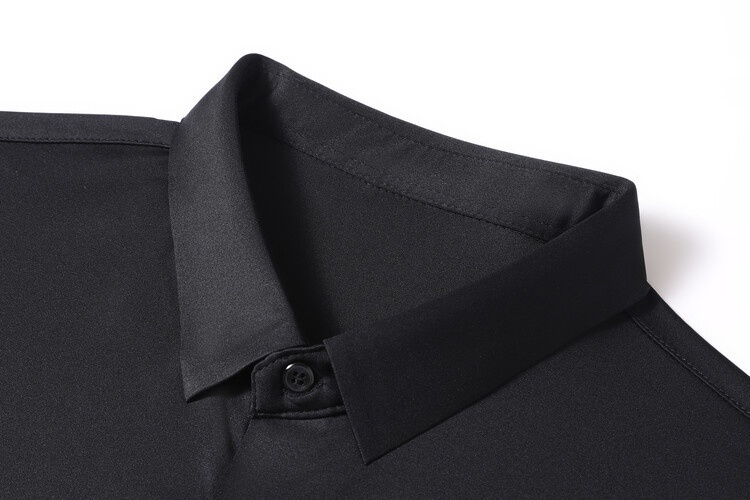 Men's Solid Long Sleeve Hidden Placket Dress Shirt