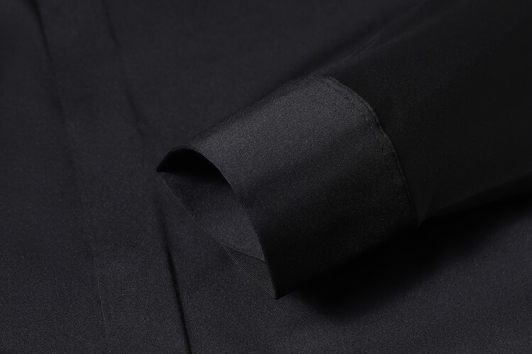 Men's Solid Long Sleeve Hidden Placket Dress Shirt
