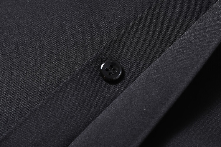 Men's Solid Long Sleeve Hidden Placket Dress Shirt