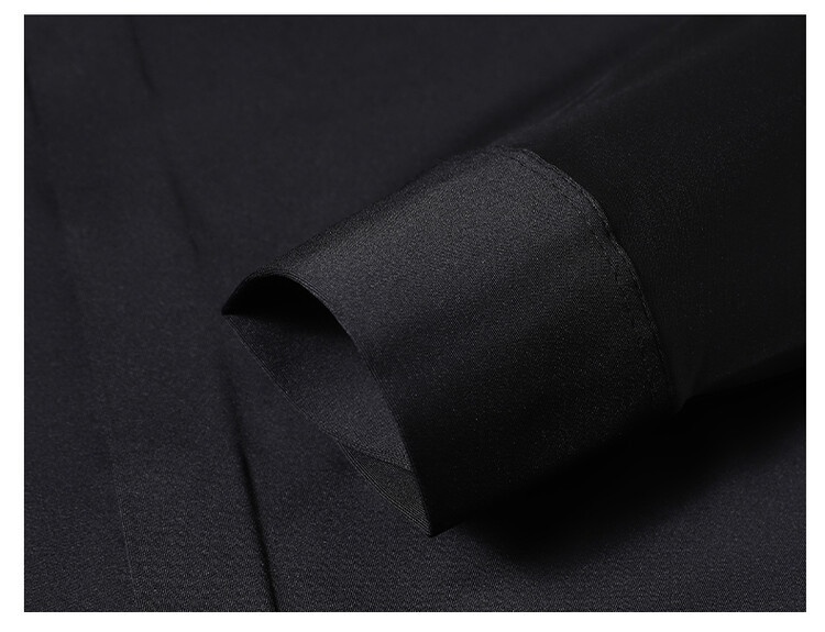 Men's Solid Long Sleeve Hidden Placket Dress Shirt