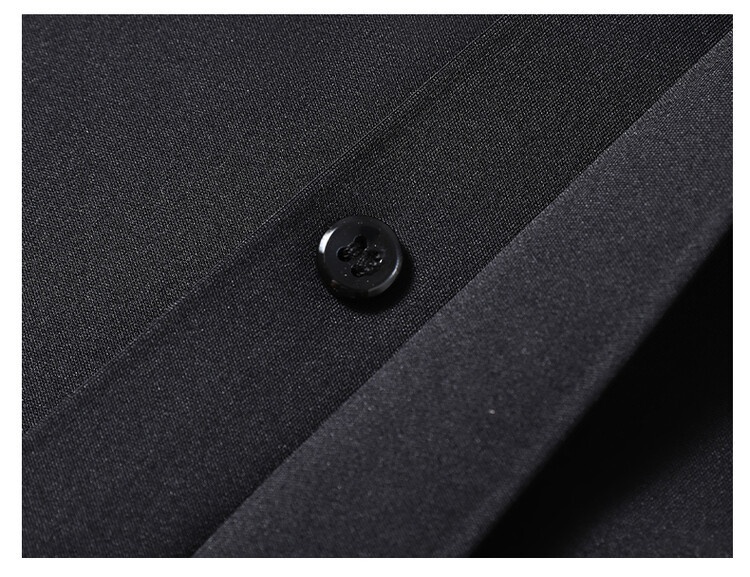 Men's Solid Long Sleeve Hidden Placket Dress Shirt