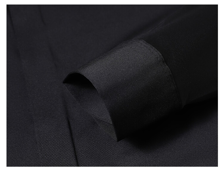 Men's Solid Long Sleeve Hidden Placket Dress Shirt
