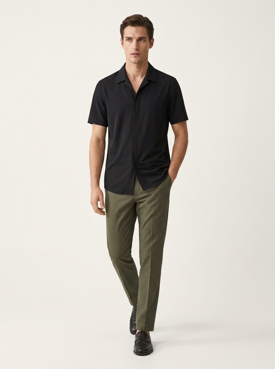 Men's Short Sleeve V-Neck Polo Shirt