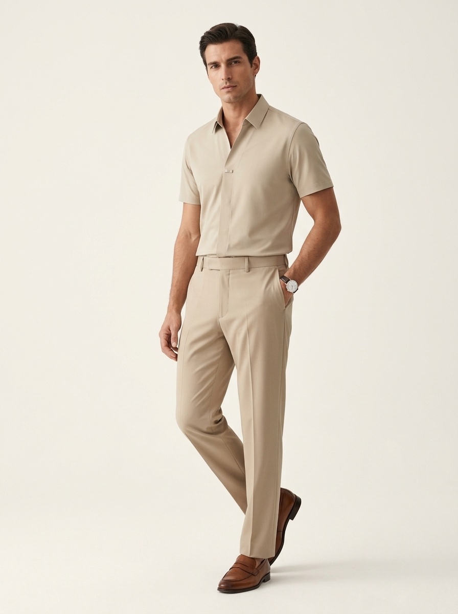 Men's Short Sleeve V-Neck Polo Shirt