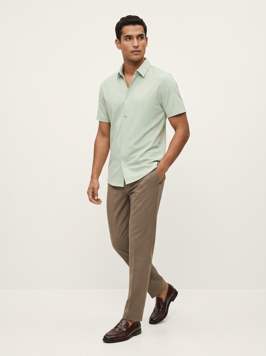 Men's Short Sleeve V-Neck Polo Shirt