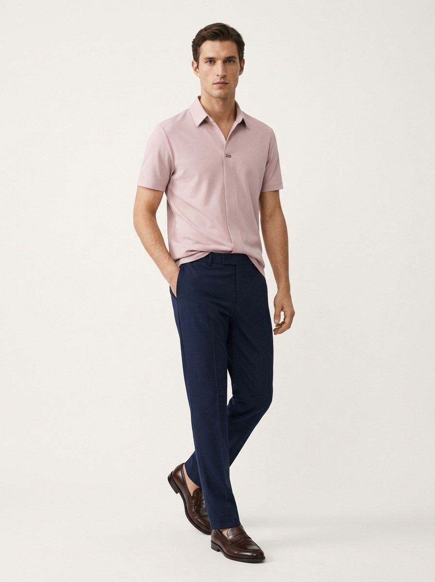 Men's Short Sleeve V-Neck Polo Shirt