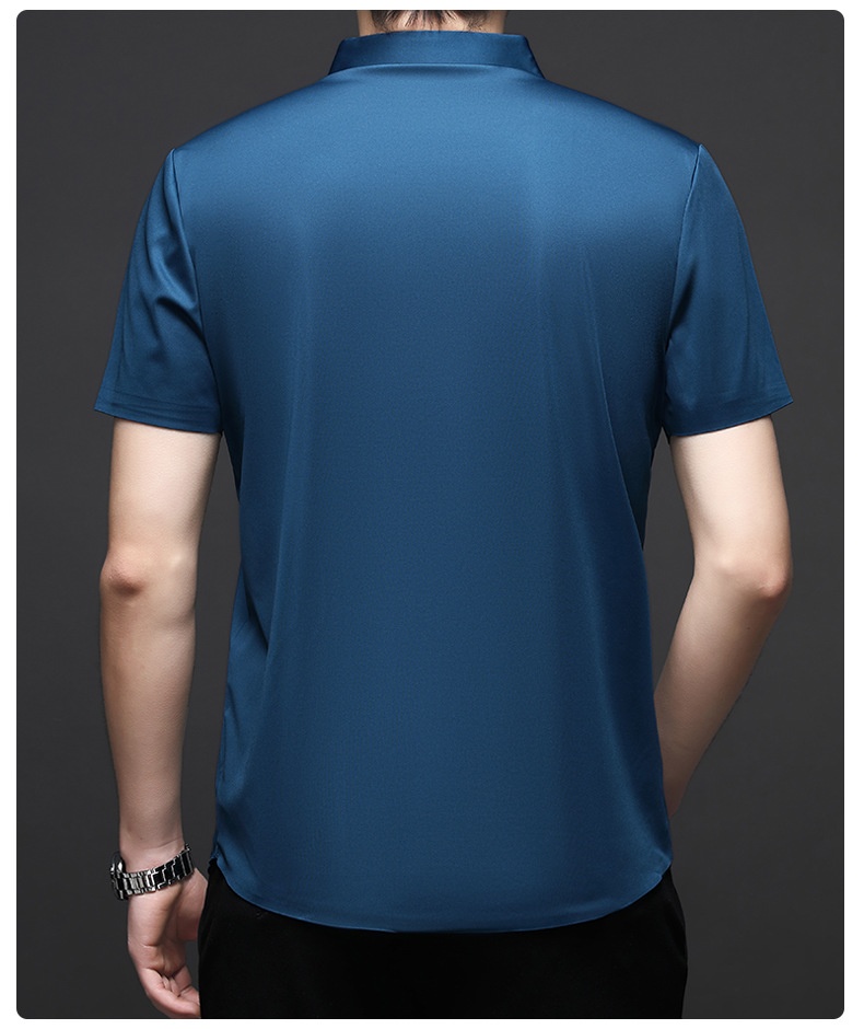Men's Short Sleeve Hidden Placket Collared Shirt