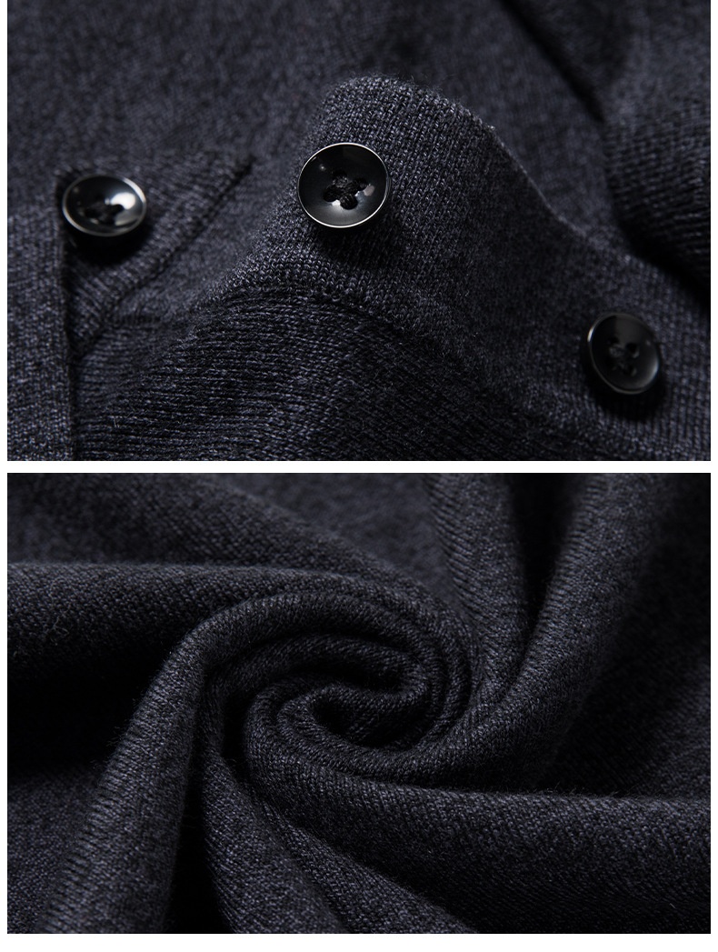 Men's Long Sleeve Knit Polo Sweater