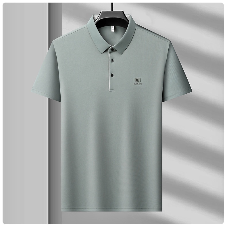 Men's Solid Short Sleeve Button Polo Shirt
