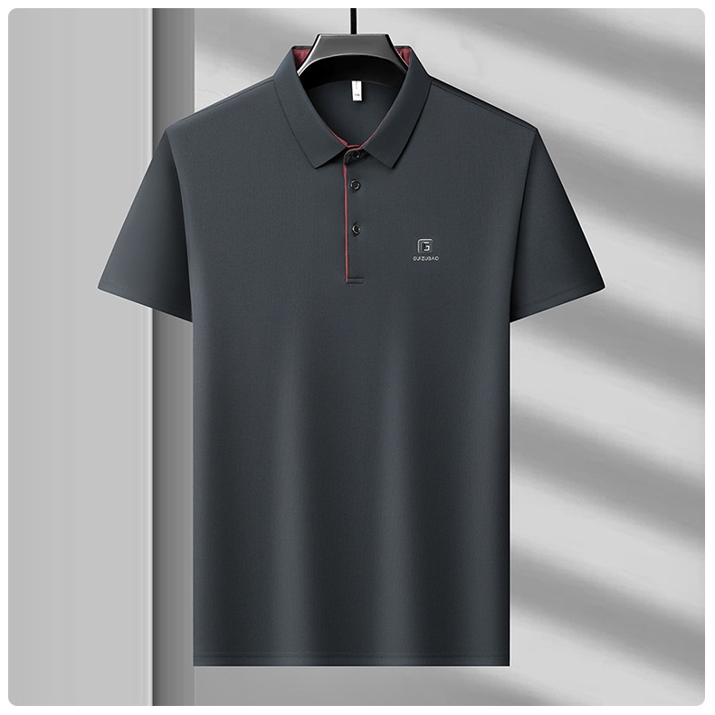 Men's Solid Short Sleeve Button Polo Shirt