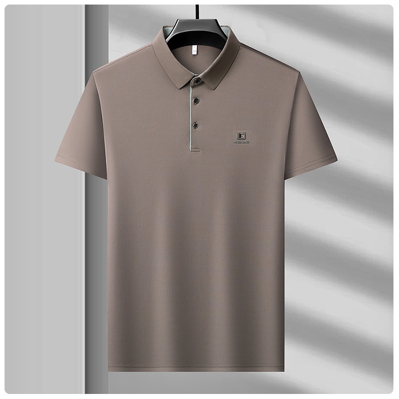 Men's Solid Short Sleeve Button Polo Shirt