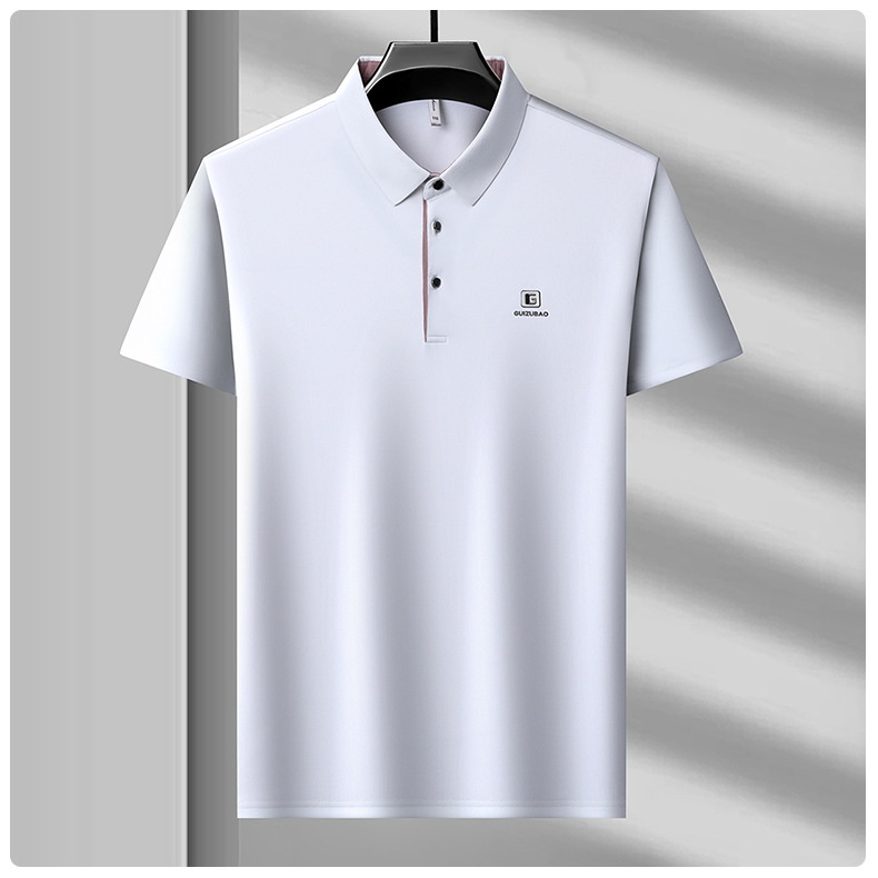 Men's Solid Short Sleeve Button Polo Shirt