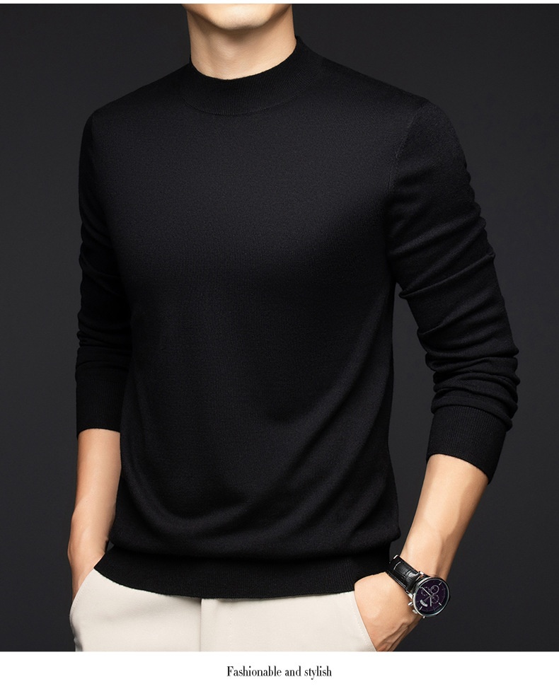 Men's Long Sleeve Knit Polo Shirt Sweater