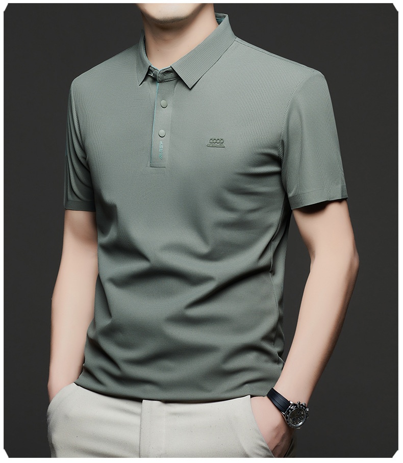 Men's Waffle Knit Short Sleeve Polo Shirt