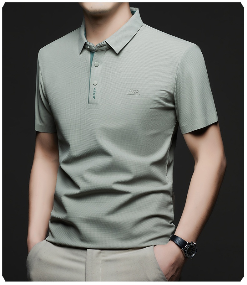 Men's Waffle Knit Short Sleeve Polo Shirt