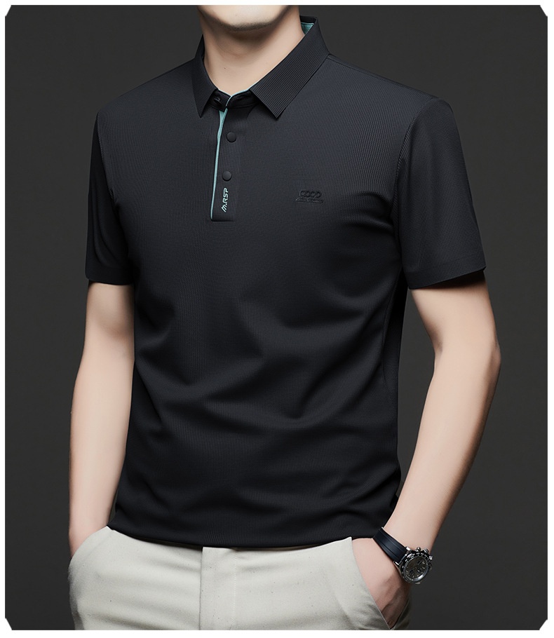 Men's Waffle Knit Short Sleeve Polo Shirt