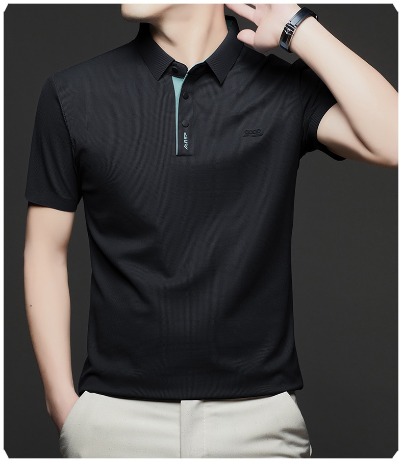 Men's Waffle Knit Short Sleeve Polo Shirt