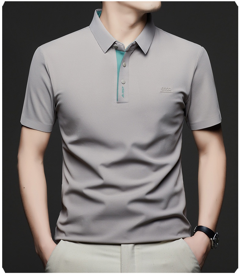 Men's Waffle Knit Short Sleeve Polo Shirt