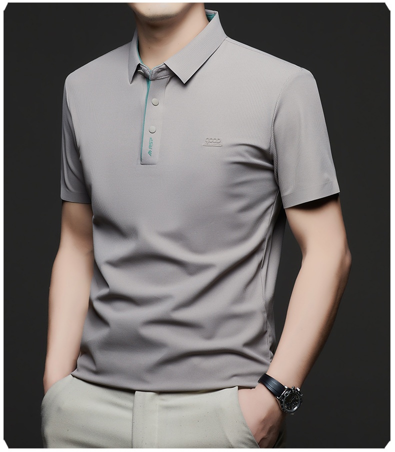 Men's Waffle Knit Short Sleeve Polo Shirt