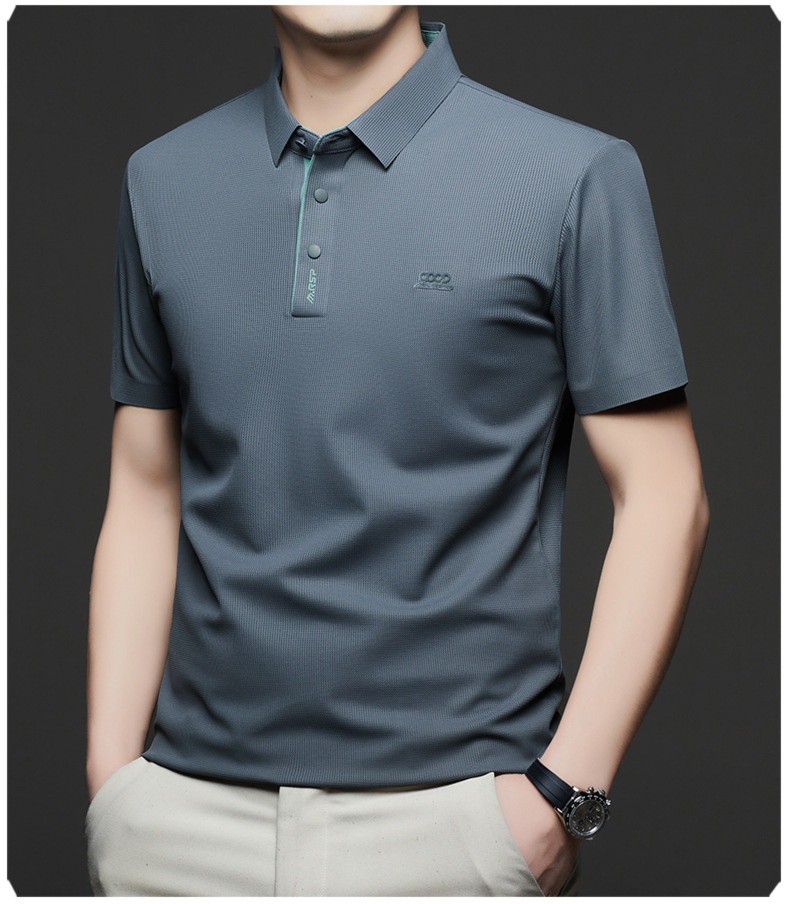 Men's Waffle Knit Short Sleeve Polo Shirt