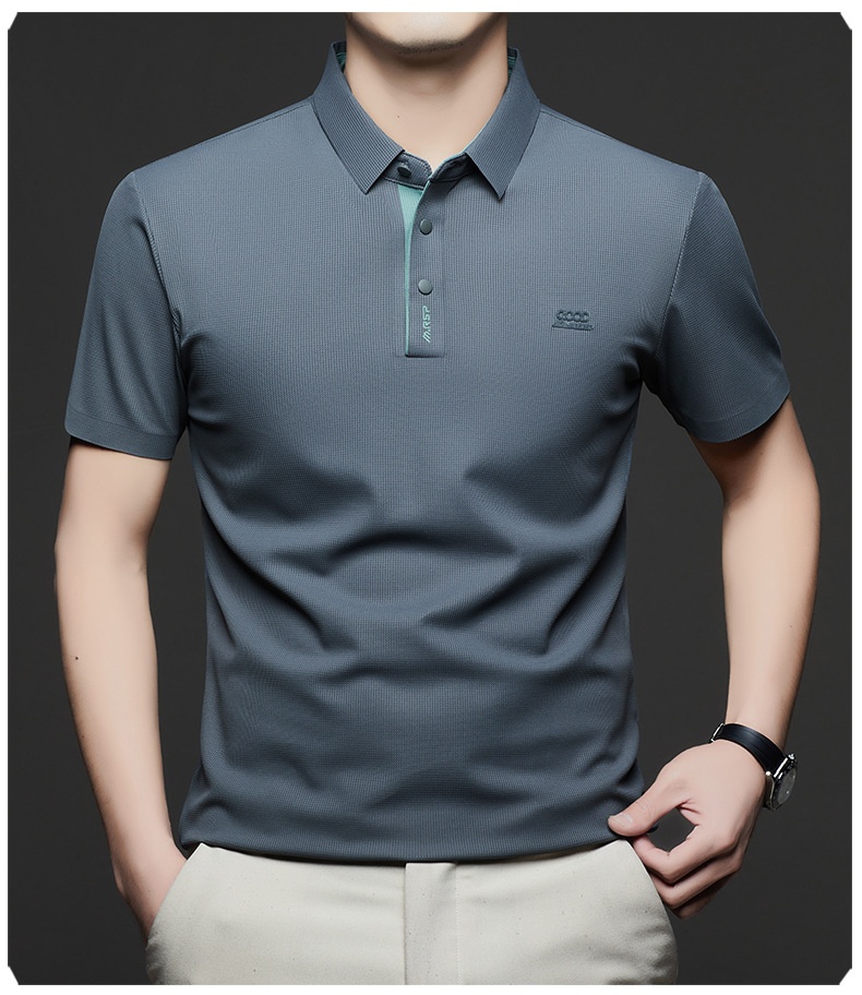 Men's Waffle Knit Short Sleeve Polo Shirt