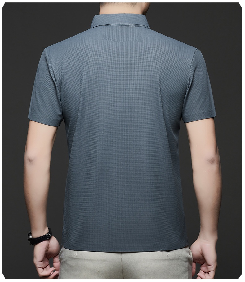 Men's Waffle Knit Short Sleeve Polo Shirt