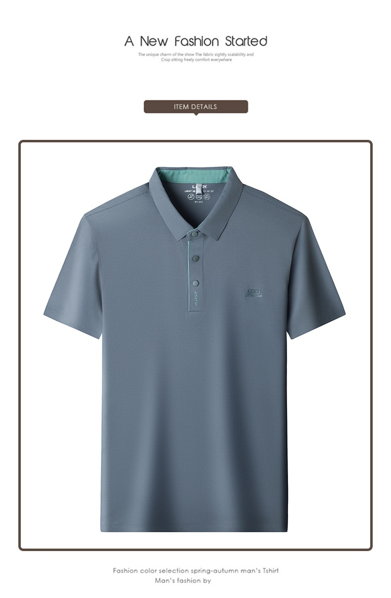 Men's Waffle Knit Short Sleeve Polo Shirt