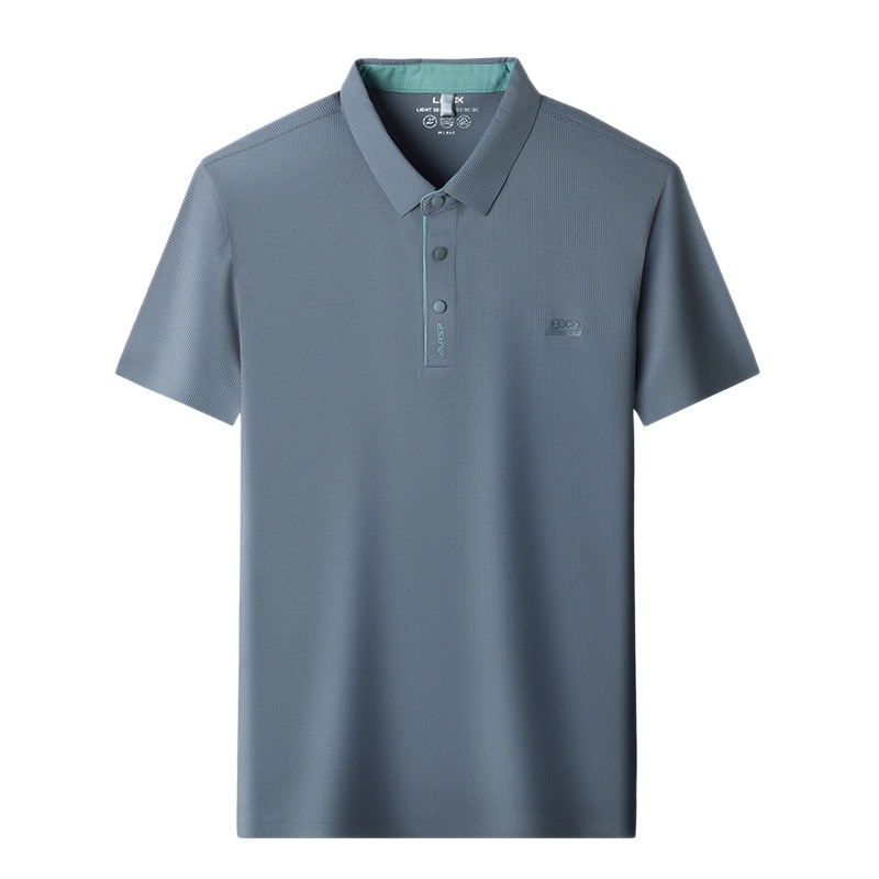 Men's Waffle Knit Short Sleeve Polo Shirt