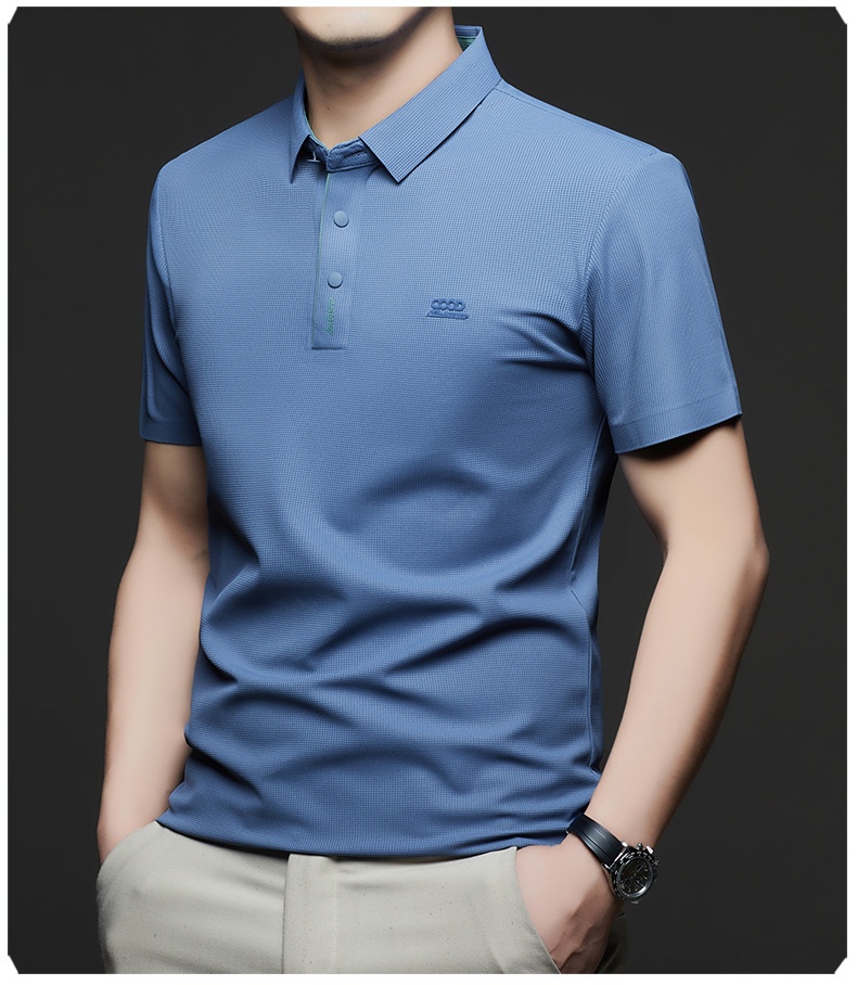 Men's Waffle Knit Short Sleeve Polo Shirt