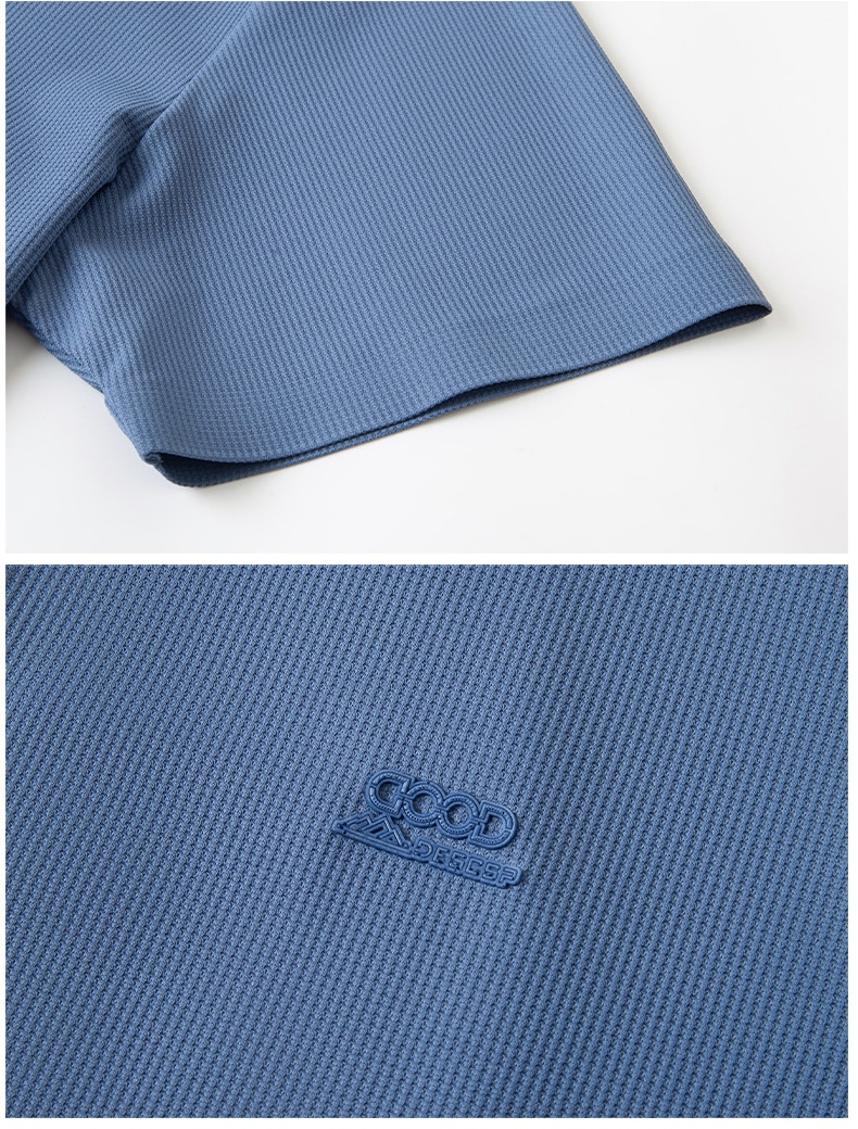 Men's Waffle Knit Short Sleeve Polo Shirt