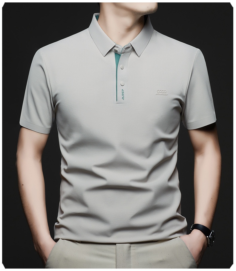 Men's Waffle Knit Short Sleeve Polo Shirt