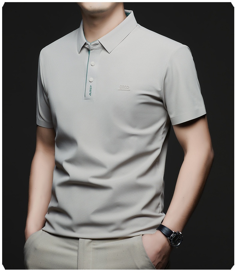Men's Waffle Knit Short Sleeve Polo Shirt