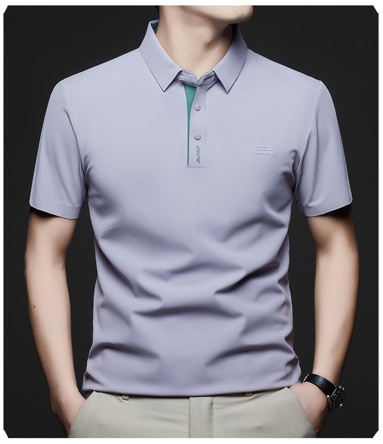 Men's Waffle Knit Short Sleeve Polo Shirt