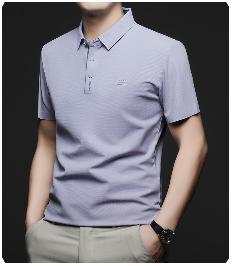 Men's Waffle Knit Short Sleeve Polo Shirt
