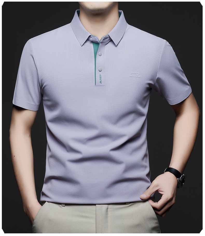 Men's Waffle Knit Short Sleeve Polo Shirt