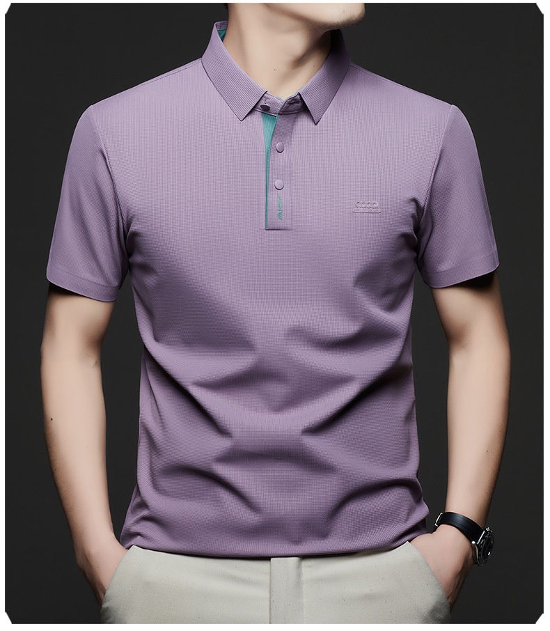 Men's Waffle Knit Short Sleeve Polo Shirt
