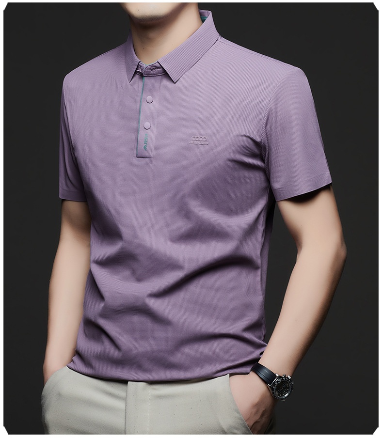 Men's Waffle Knit Short Sleeve Polo Shirt